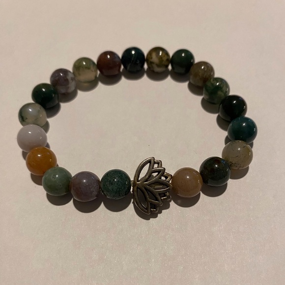 Green Moss Agate Bracelet - FREE 3 card email reading offered after purchase - Picture 1 of 5